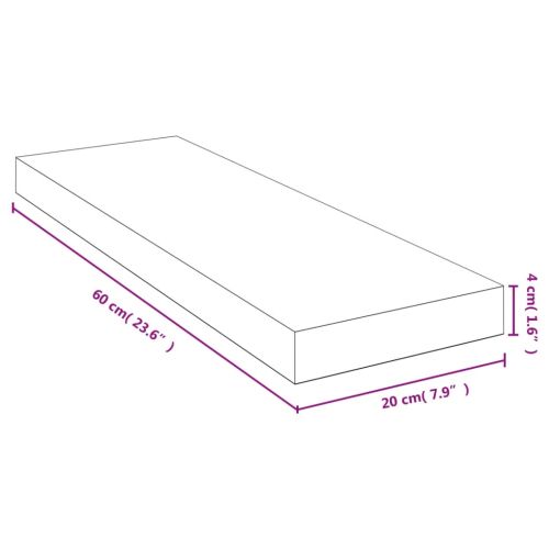 Стенен рафт 60x20x4 см бамбук