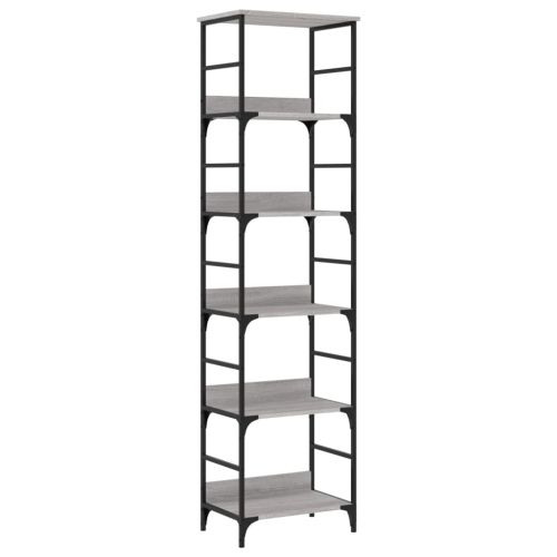 Етажерка за книги сив сонома 50x33x188,5 см инженерно дърво