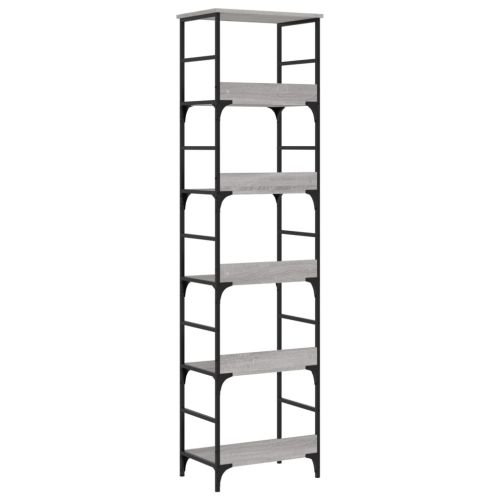 Етажерка за книги сив сонома 50x33x188,5 см инженерно дърво