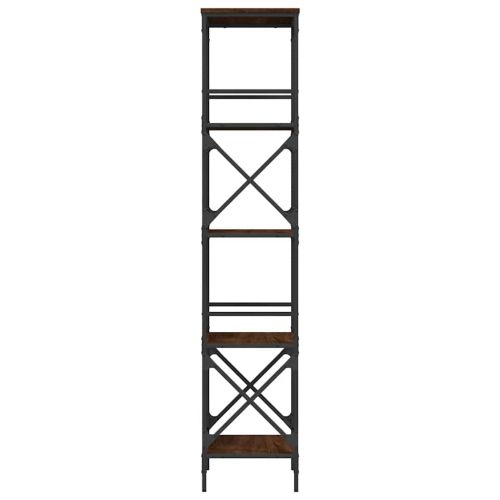 Библиотека 5 рафта кафяв дъб 59x35x171 см инженерно дърво