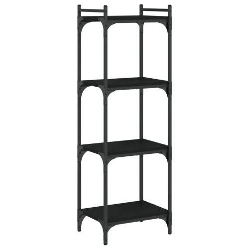 Библиотека 4 рафта черна 40x30x120 см инженерно дърво