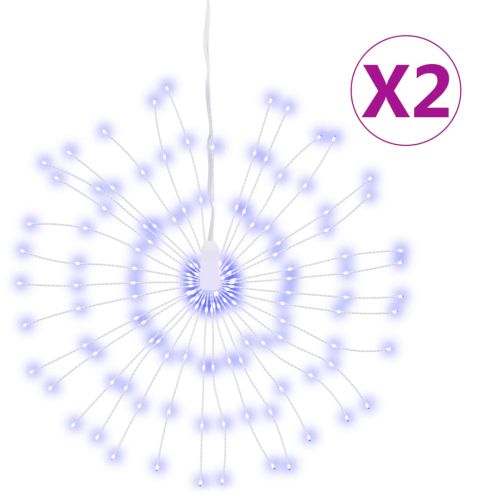 Коледни звездни светлини 140 LED 2 бр синьо 17 см
