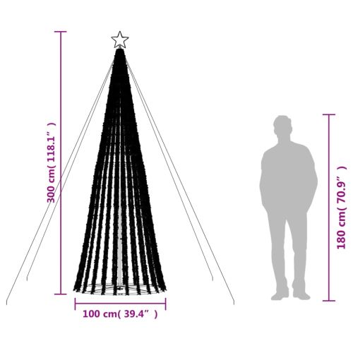 LED коледна елха 688 LED топло бяло 300 см