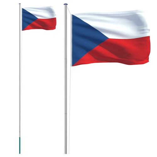 Флаг на Чехия и стълб 6,08 м алуминий