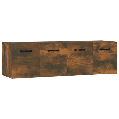 Стенни шкафове 2 бр Опушен дъб 80x35x36,5 см инженерно дърво
