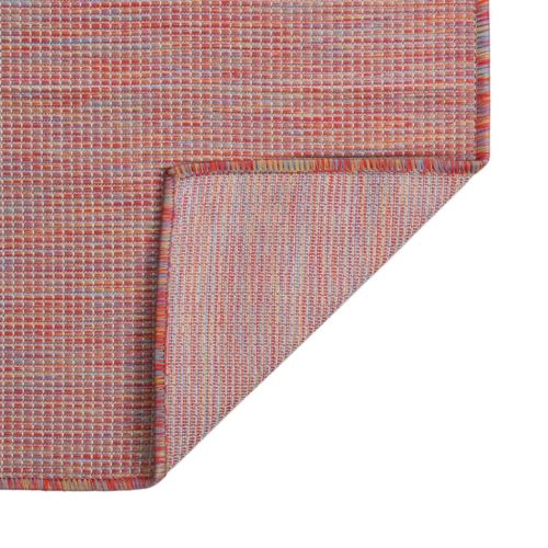Градински плоскотъкан килим, 80x250 см, червен