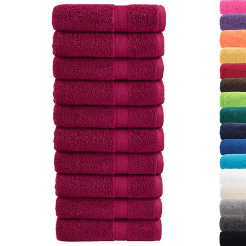 Премиум кърпи за баня SOLUND 10 бр бордо 70x140 см 600 gsm