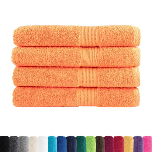 Премиум кърпи за сауна SOLUND 4 бр оранжеви 80x200 см 600 gsm