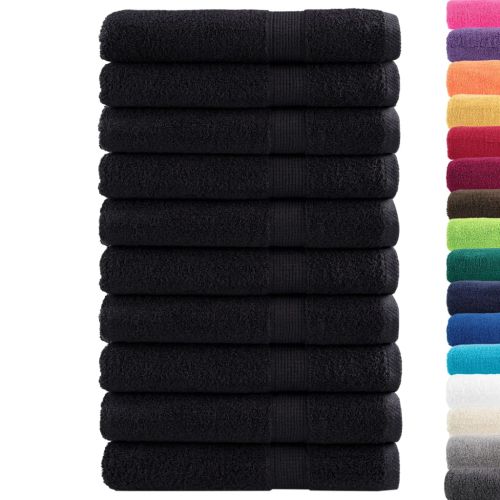 Премиум кърпи за сауна SOLUND 10 бр черни 80x200 см 600 gsm