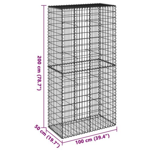 Габионна кошница с покритие, 100x50x200 см, поцинковано желязо