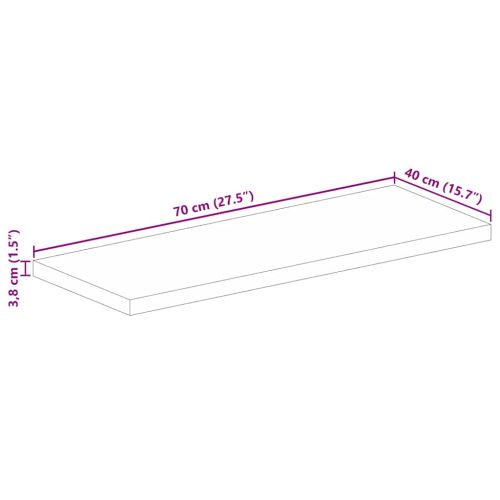 Плот за маса 70x40x3,8 см правоъгълен масивно дърво грубо манго