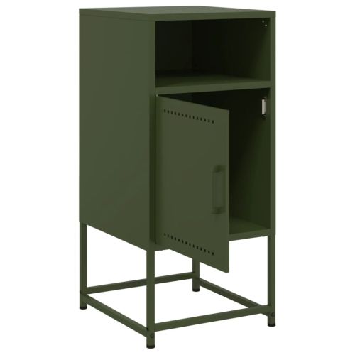 Нощни шкафчета 2 бр маслиненозелени 36x39x78 см стомана