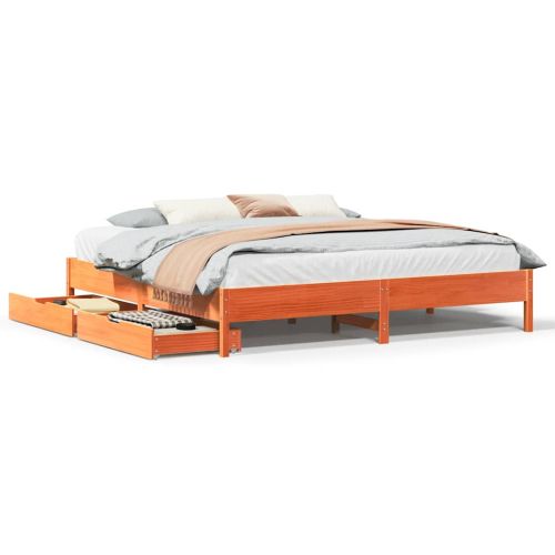 Рамка за легло без матрак, восъчнокафяв, 180x200 см, бор масив