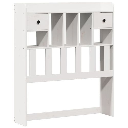 Легло с рафтове за книги, без матрак, бял, 90x190 см, бор масив