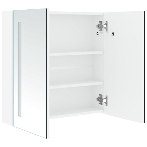 LED шкаф с огледало за баня, 60x14x62 см