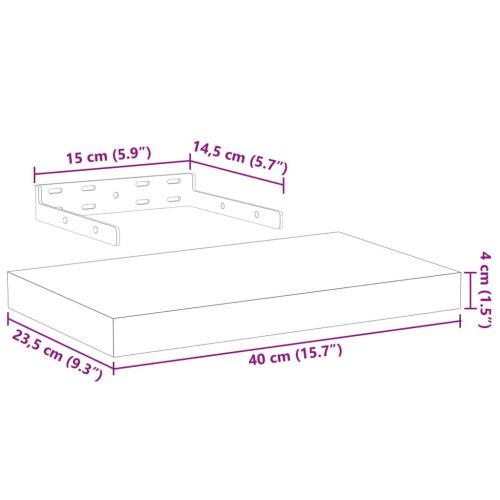Рафт за стена 40x23,5x4 см инженерна дървесина