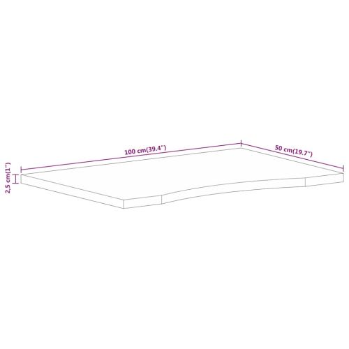 Плот за бюро с извивка 100x50x2,5 см грубо мангово дърво масив