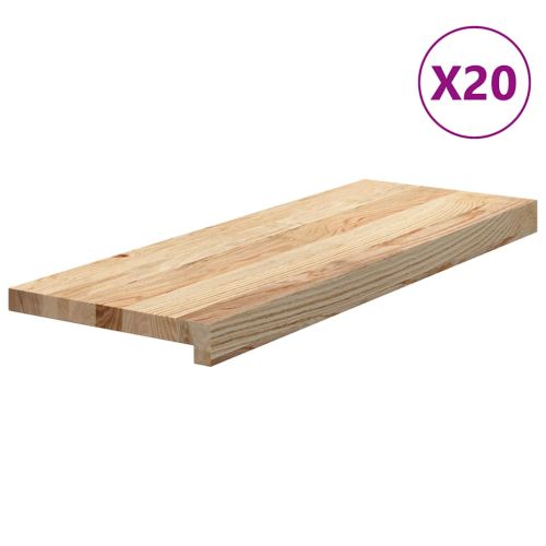 Стълбищни стъпала, 20 бр, 70x25x2 см, необработен масивен дъб