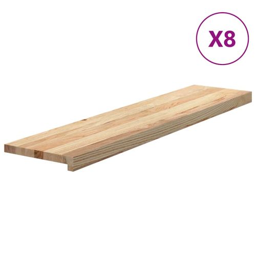 Стълбищни стъпала, 8 бр, 110x30x2 см, необработен масивен дъб