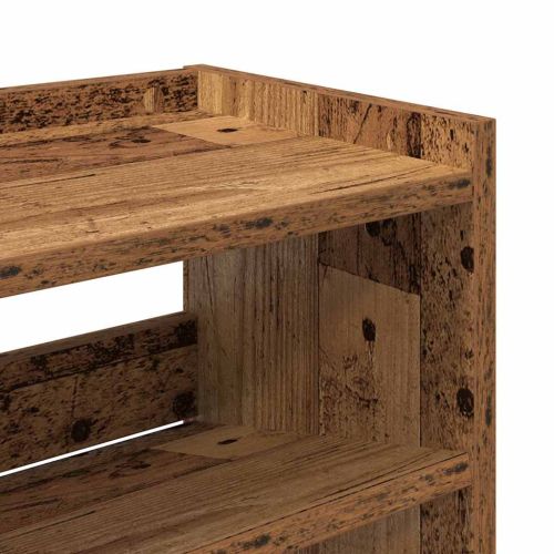 Етажерка за обувки, старо дърво, 80x25x100 см, инженерно дърво