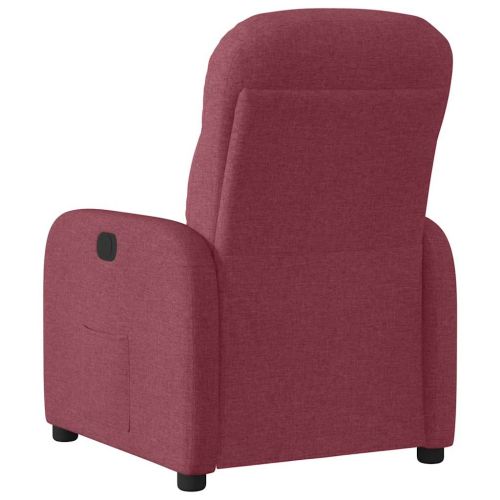 Електрически стол реклайнер, виненочервен, текстил
