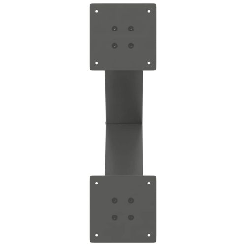 Крака за масичка за кафе, X-образни, 2 бр., антрацит, 60 x (42-43) см, стомана