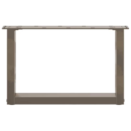 Крака за масичка за кафе, U-образни, 2 бр., естествена стомана, 50 x (30-31) см, стомана