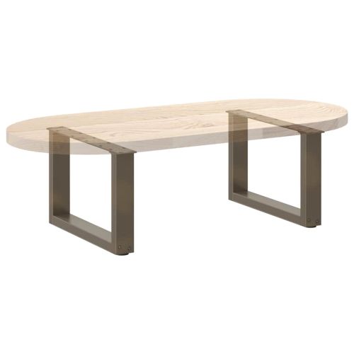 Крака за масичка за кафе, U-образни, 2 бр., естествена стомана, 50 x (30-31) см, стомана