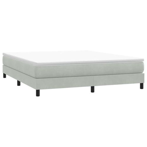 Box Spring легло без матрак Светло сиво 180x210 cm кадифе