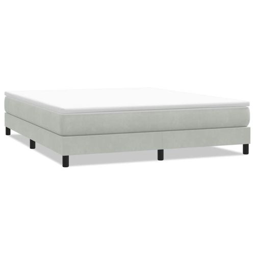 Box Spring легло без матрак Светло сиво 180x210 cm кадифе