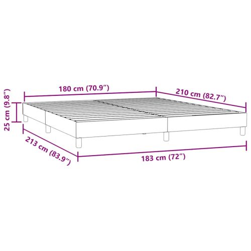 Box Spring легло без матрак Светло сиво 180x210 cm кадифе