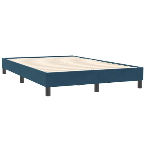 Box Spring легло без матрак Тъмно синьо 120x210 cm кадифе