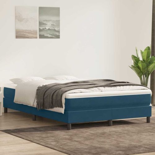 Box Spring Легло без матрак Тъмно синьо 160x210 cm Кадифе