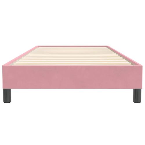 Box Spring легло без матрак розово 80x220 cm кадифе