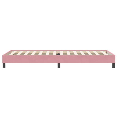 Box Spring легло без матрак розово 80x220 cm кадифе