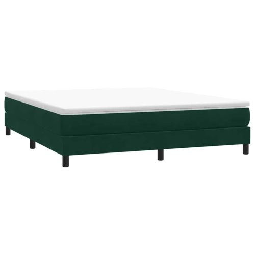 Box Spring легло без матрак Тъмнозелено 180x210 cm кадифе