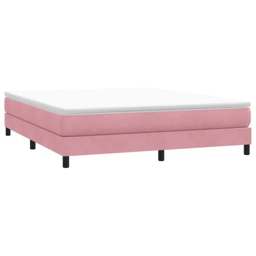 Box Spring легло без матрак розово 180x210 cm кадифе