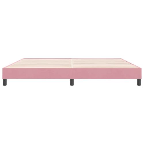 Box Spring легло без матрак розово 180x210 cm кадифе