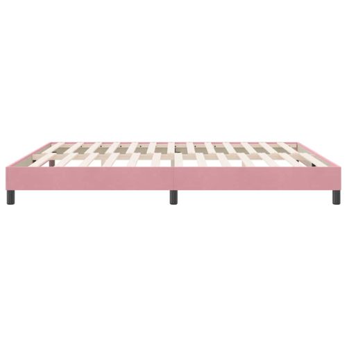 Box Spring легло без матрак розово 180x210 cm кадифе