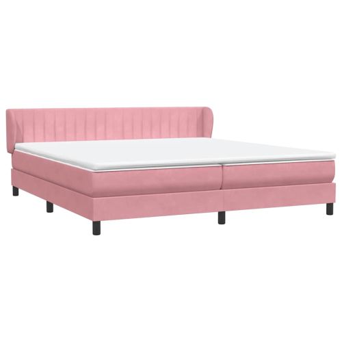 Box Spring легло с матраци Розово 180x210 cm Кадифе