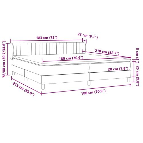 Box Spring легло с матраци Розово 180x210 cm Кадифе