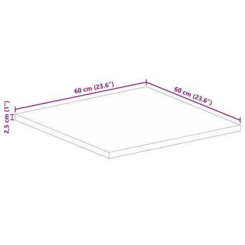 Плот за маса 60x60x2,5 см квадратен масивна акация