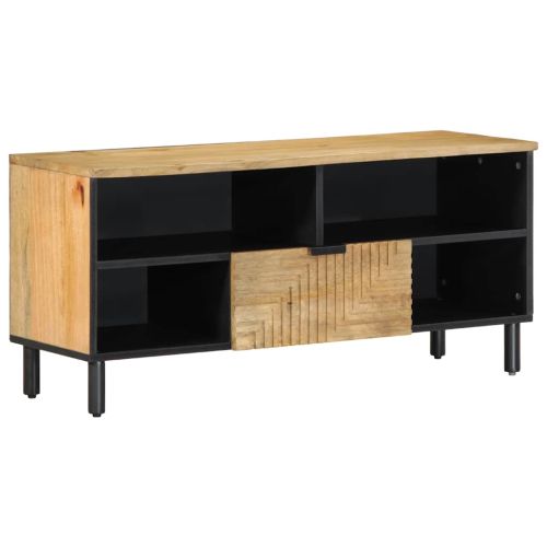 TV шкаф кафяв 100x33x46 cm масивна дървесина манго