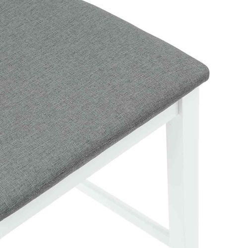 Бар столове с възглавници, 2 бр., бели, масивно дърво, гума