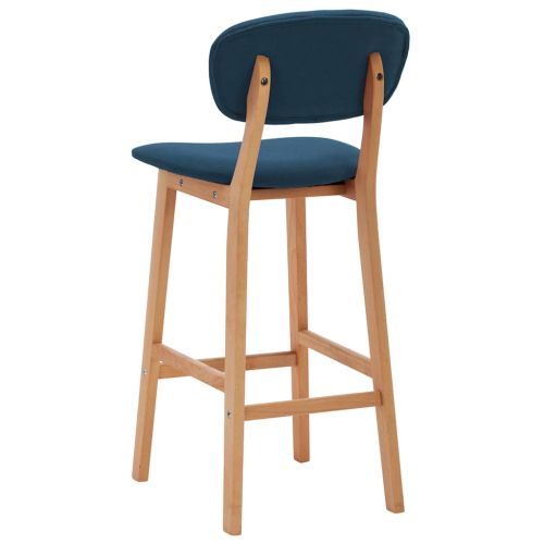 Бар табуретки, 2 бр, сини, текстил