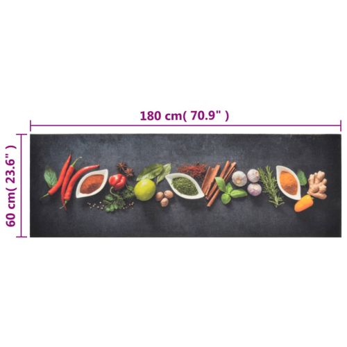 Кухненско килимче, миещо, подправки, 60x180 см, кадифе