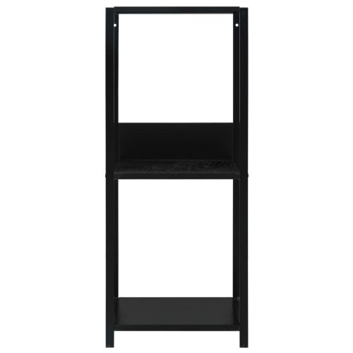 Малка етажерка за книги черна 33,5x39,6x79,7 см инженерно дърво