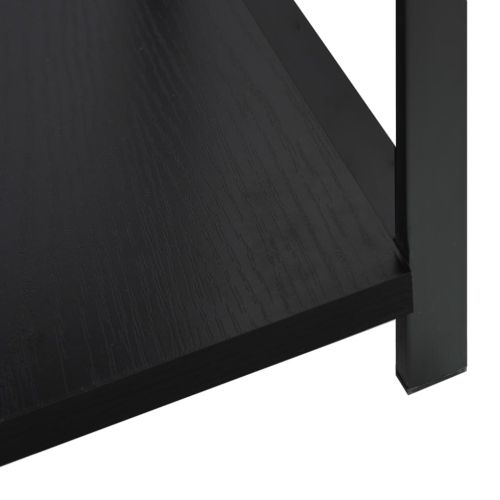 Малка етажерка за книги черна 33,5x39,6x79,7 см инженерно дърво