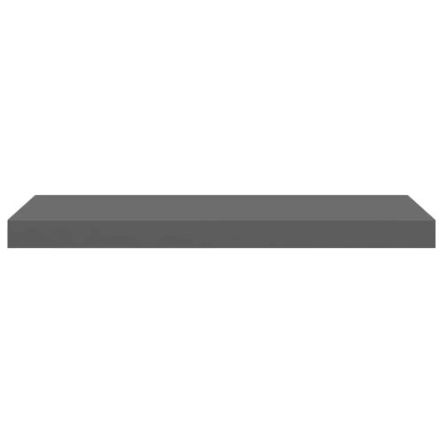Окачени стенни рафтове, 4 бр, сив гланц, 60x23,5x3,8 см, МДФ