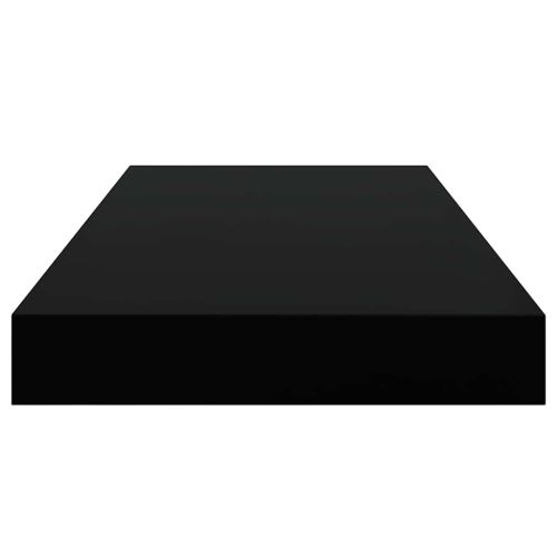 Окачени стенни рафтове, 2 бр, черен гланц, 50x23,5x3,8 см, МДФ